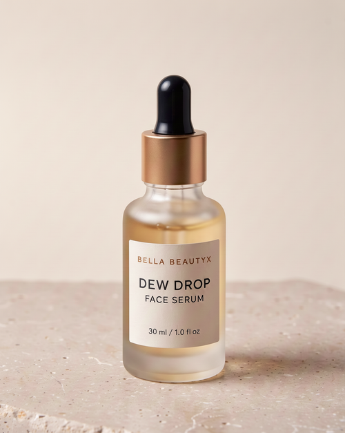 Dew Drop Face Serum — 30 ml frosted glass bottle with charcoal cap