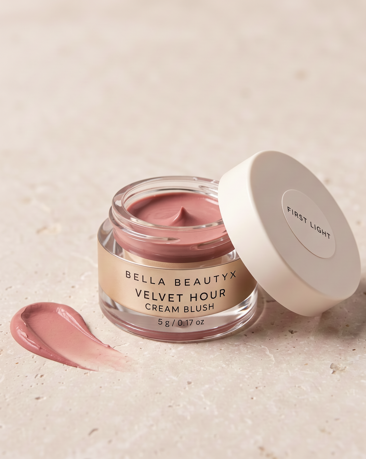 Velvet Hour Cream Blush in First Light — warm rose