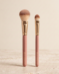 Soft Focus Brush Duo — two brushes with champagne ferrules